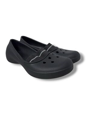 Crocs Black Juneau Comfort Shoe Flats Slip On Lightweight Casual Everyday